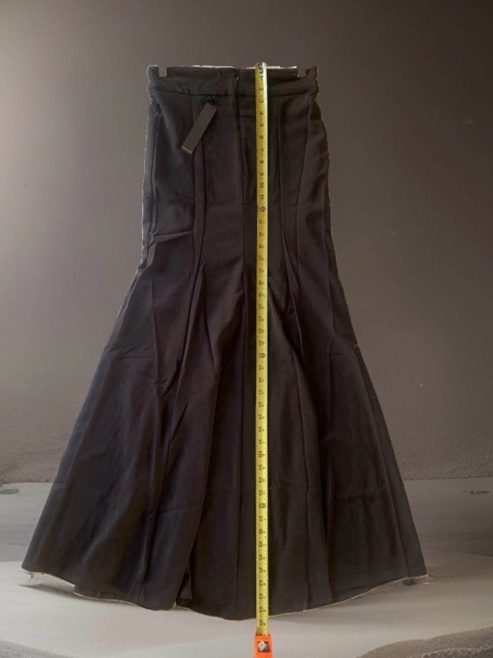 Krisa Black Long Waist Wide Flared Maxi Skirt Women’s Size Small Lined, Zip NWT$
